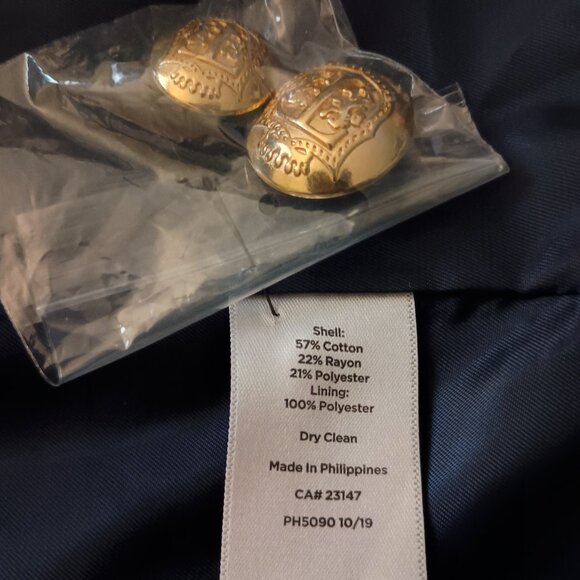 Talbots Plaid Double Breasted Blazer Women’s Navy Brown Cream Size 16P NWT - Picture 6 of 15